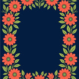 Folk Art Design Adorned with Playful Floral Motifs (Orange) - ODIKA