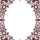 Art Nouveau Inspired Vinework with Stylized Botanical (Brown)