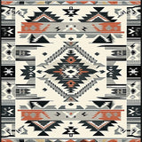 Abstract Tribal Round Area Black Gray Off White(Gray)
