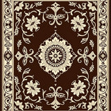Noble Symmetrical Floral Damask Timeless Decorative(Brown)