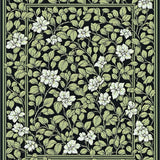 Striking Monochrome Plant Motif(Black)