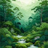 Elegant Abstract Forest Green(Green)