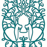 Winter Solstice Meditation Pose Tree Half Round Entrance(Teal)