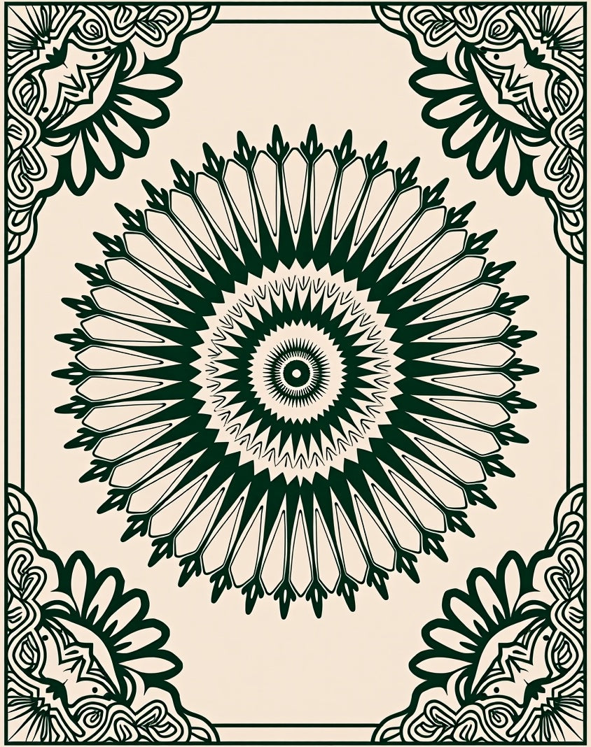 Burst with Intricate Petal Details (Green) - ODIKA