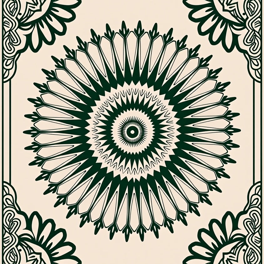 Burst with Intricate Petal Details (Green) - ODIKA