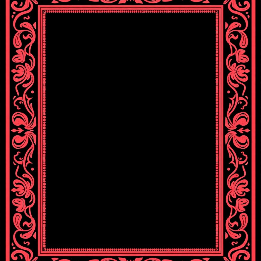 Heritage Damask Blossom Motif Door Classic Entrance (Black) - ODIKA