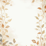 Faded Botanical Print Area with Leafy Vines and Artistic Watercolor Elements(Beige)