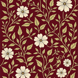 Classic Floral Vine with Botanical Garden Inspiration(Burgundy)
