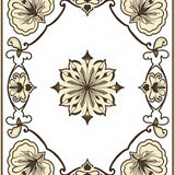 Elegant Medallion Foldable Throw With Vintage Inspired Motifs (Beige) - ODIKA