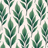 Abstract Feathered Plume Design Textured Floor(Green)