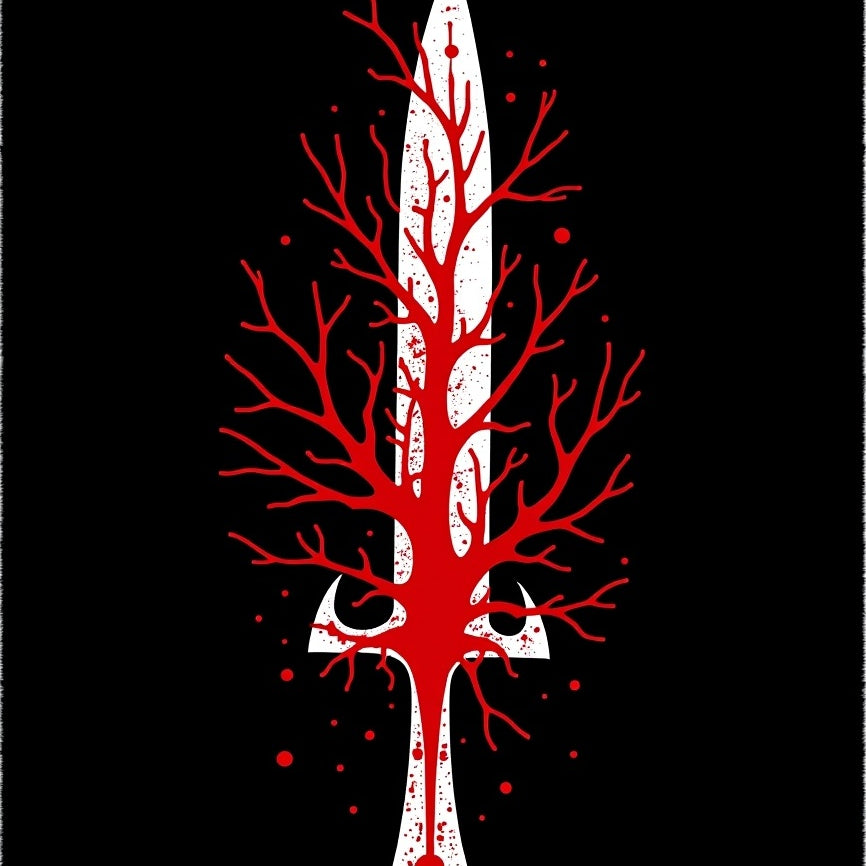 Knife Bloody Splatter Macabre Entrance(Black) - ODIKA