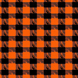 Autumn Harvest Checkered Plaid Design with Seasonal Motifs(Black)