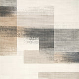 Beige & Grey Abstract Kitchen Runner(Beige)