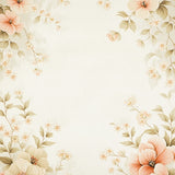 Floral Serenity Beige Elegant Bath Non Slip Shower(Ivory)