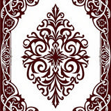 Damask Scroll with Classical Vine (Brown)