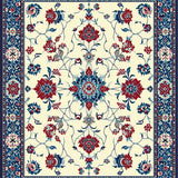 Floral Accent Red/Blue Vintage Style(Red)