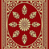 Aristocratic Rosette Arabesque Palatial Emblem Artwork(Red)