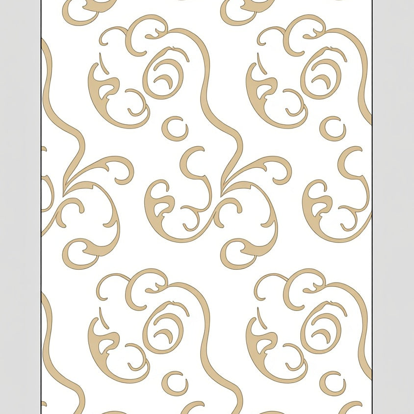 Elegant Swirl Cascade Abstract Contemporary Touch (White) - ODIKA