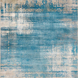 Abstract Distressed Area Over Dyed Vintage Beige Blue(Blue)