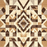 Brown Beige Area Geometric Modern Design(Beige)