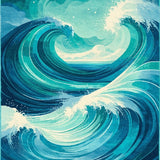 Inspired Ocean Wave Design(Blue)