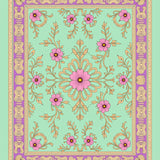 Baroque Garden Lattice Filigree Blossoms Timeless Heritage Design(Green)