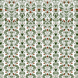 Vintage Inspired Floral Medallion with Interlocking Leaf Motifs(White)