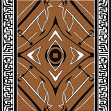 Monochrome Interlocking Chevron with Art Influence(Brown)