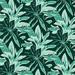 Botanical Leaf Print Fuzzy Floor with Nature Inspired Details (Green) - ODIKA