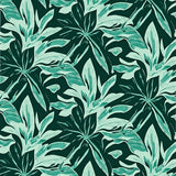 Botanical Leaf Print Fuzzy Floor with Nature Inspired Details (Green) - ODIKA