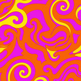 Retro Swirl Design Featuring Interlocking Abstract Motifs(Orange)