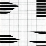 Contemporary Black And White Geometric Striped Design(Gray)