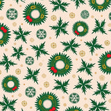 Festive Holly Wreath with Snowflake Motifs Holiday Celebration(Beige)