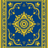 Elegant Medallion With Intricate Swirl Motifs (Blue)
