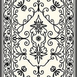 Ornate Scroll Medallion with Intricate Flourish Details(Black)