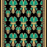 Art Fan with Emerald and Brass Detailing(Black)