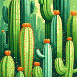 Contemporary Pastel Cacti Arrangement(Green)
