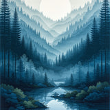 Chic Gray Tiled Motif(Blue)