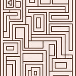 Minimalist Maze Featuring Interlocking Shapes (Brown) - ODIKA