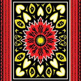 Inspired Mosaic with Radiant Petal Motifs(Red)