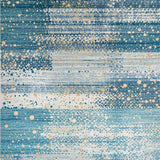 Elegant Micro Loop Area with Speckled Blue and Beige(Blue)