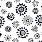 Burst with Symmetrical Floral Rosette Design (Black)