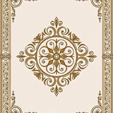 Artisan Spiral Medallion Swirl Vintage Ornate Design(Beige)