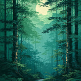 Elegant Floral Motif in Dark Green(Green)