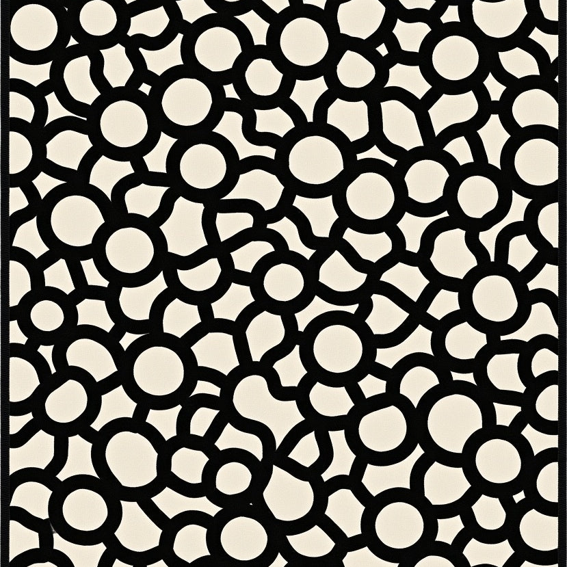 Abstract Prairie Medley with Interlocking Animal Inspired (Black) - ODIKA