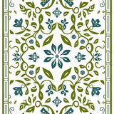 Plant Mosaic Blossom with Ornate Botanical Detailing (White) - ODIKA