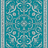 Scrollwork with Delicate Vine Flourishes (Teal) - ODIKA