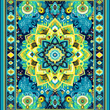 Eclectic Colorful Tiled Motif(Blue)