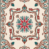 Retro Floral Medallion with Interlocking Vine Filigree(Ivory)