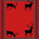 Festive Elk Winter Holiday Tapestry(Red)